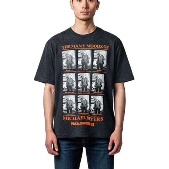 Halloween Other - Halloween II Men Graphic T-Shirt S Michael Myers Mood Charcoal Gray Short Sleeve